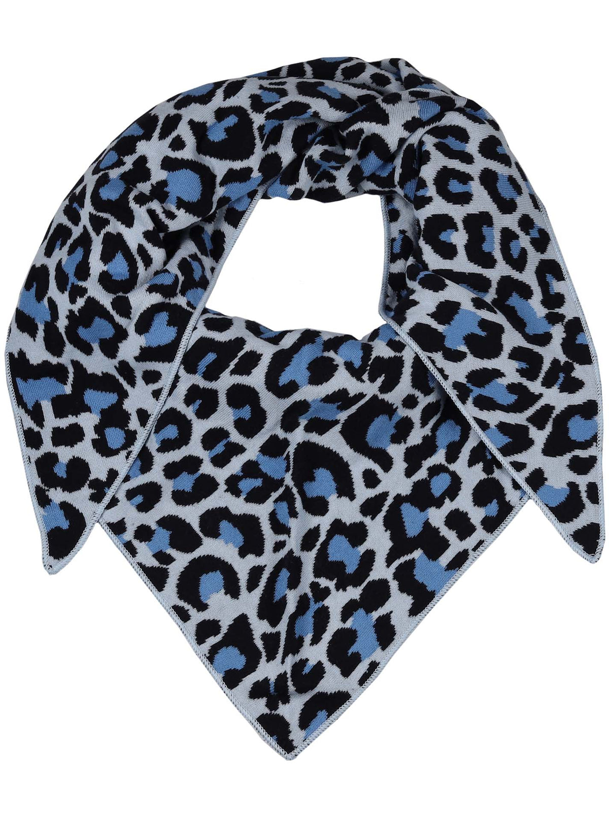 Zwillingsherz - Dreieckstuch "Leopard" Baumwolle - Blau