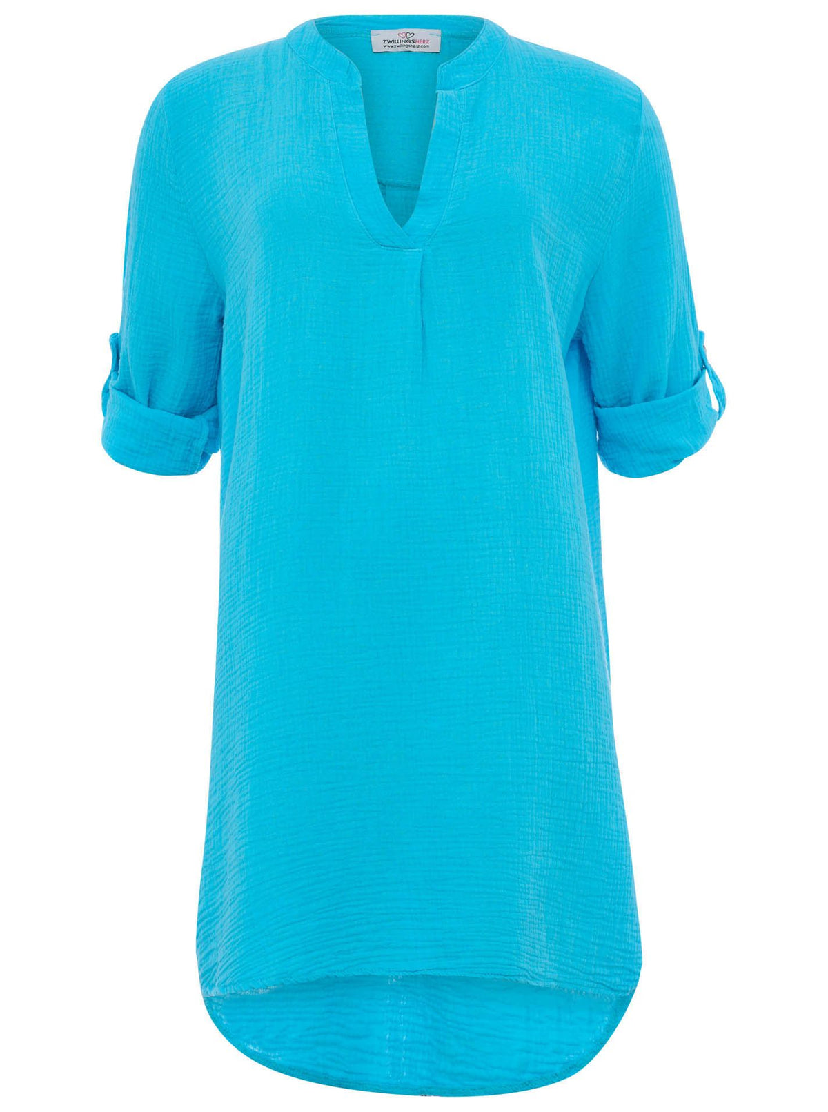 Zwillingsherz Musselin Tunika/Kleid - Türkis