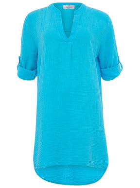 Zwillingsherz Musselin Tunika/Kleid - Türkis