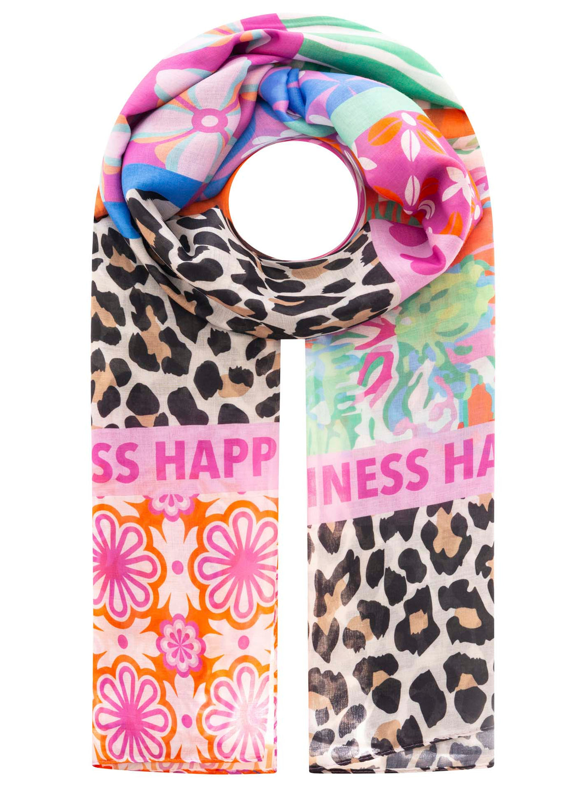 Zwillingsherz - Schal "Happiness Leo" Baumwolle - Beige/Pink