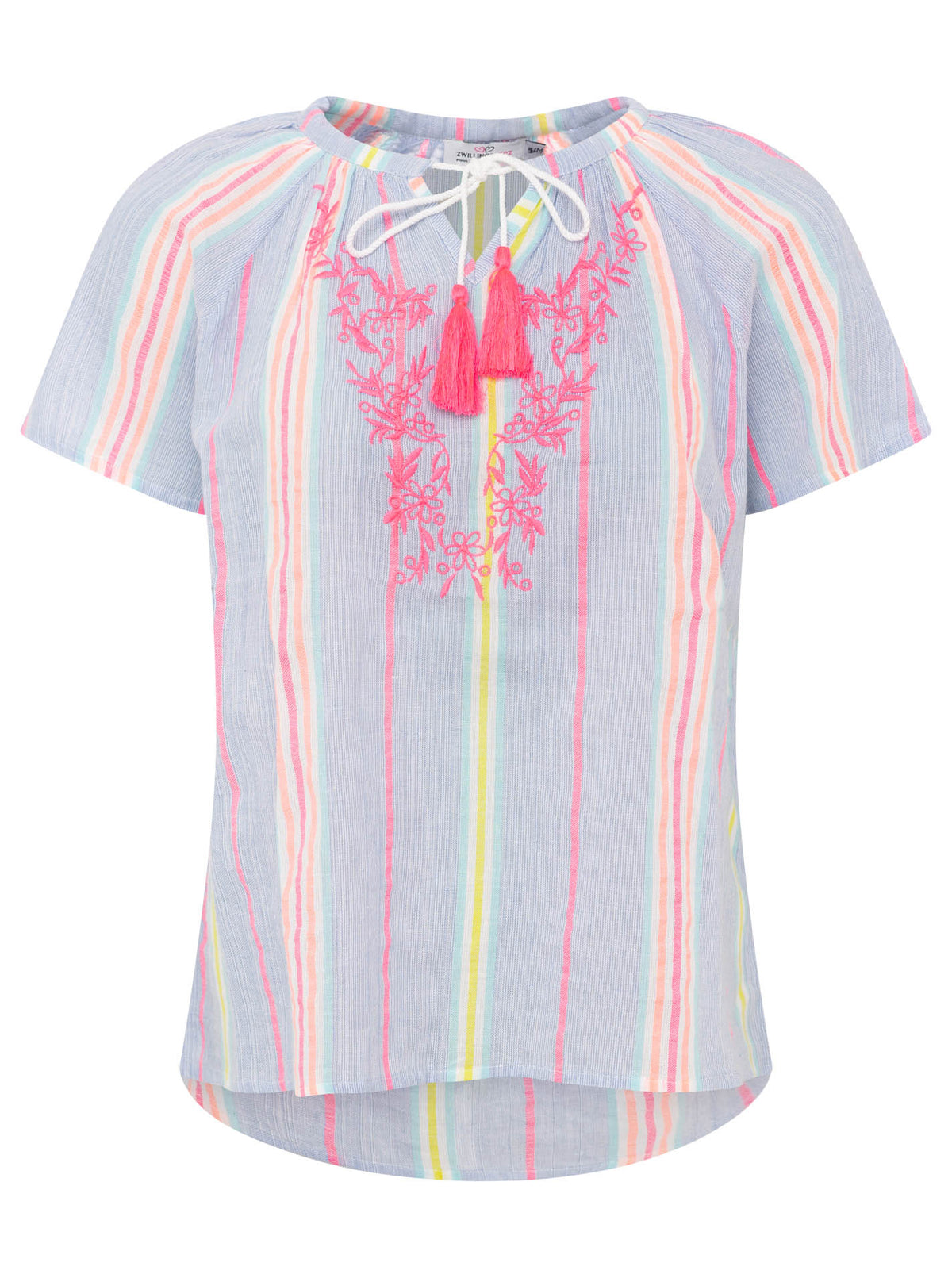 Zwillingsherz - Kurzarmbluse Summer Stripes - Blau