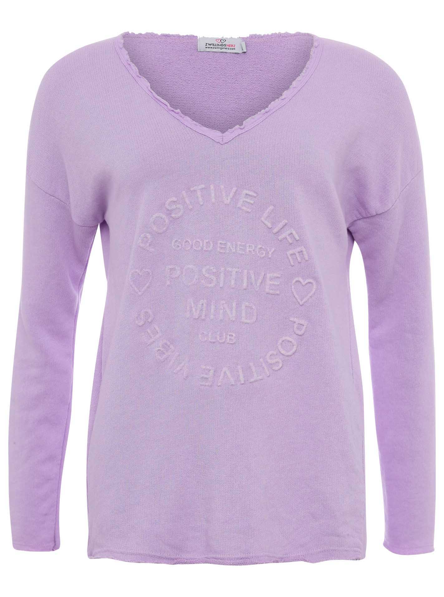 Zwillingsherz -  Sweatshirt "Positive Mind" - Flieder