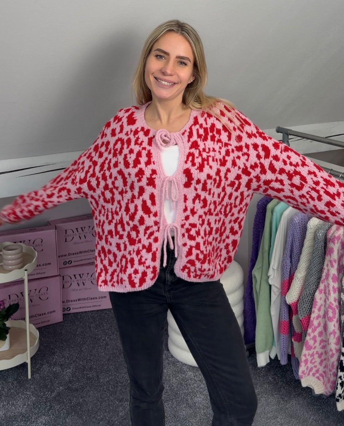 Cardigan Leo Schleife - Pink