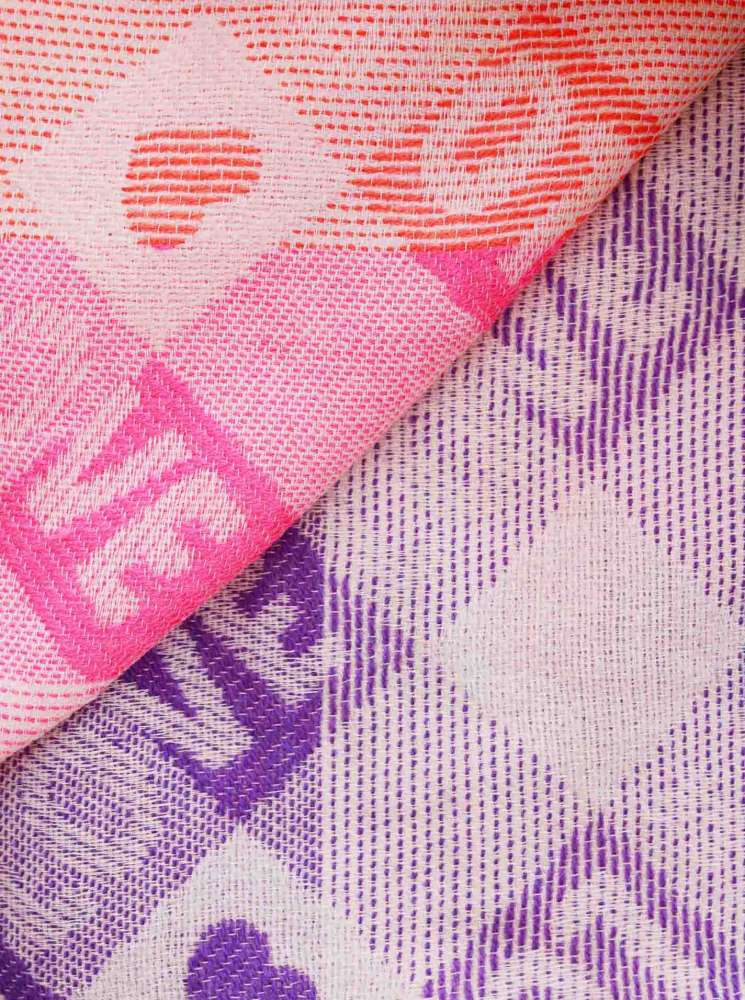 Zwillingsherz - Viereckstuch/Schal "Joulina Love" Baumwolle - Pink