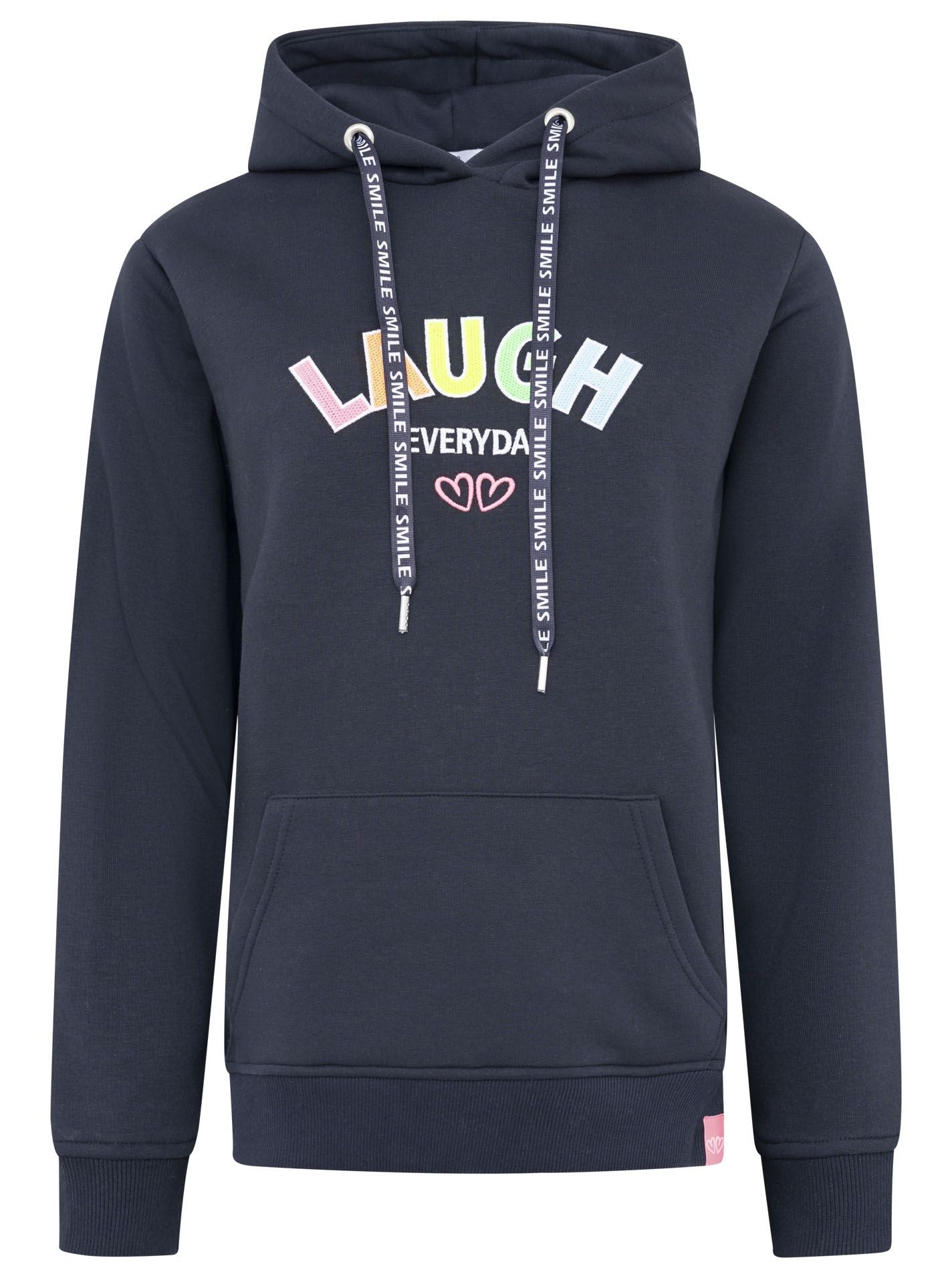 Zwillingsherz - Hoodie "Laugh" - Dunkelblau