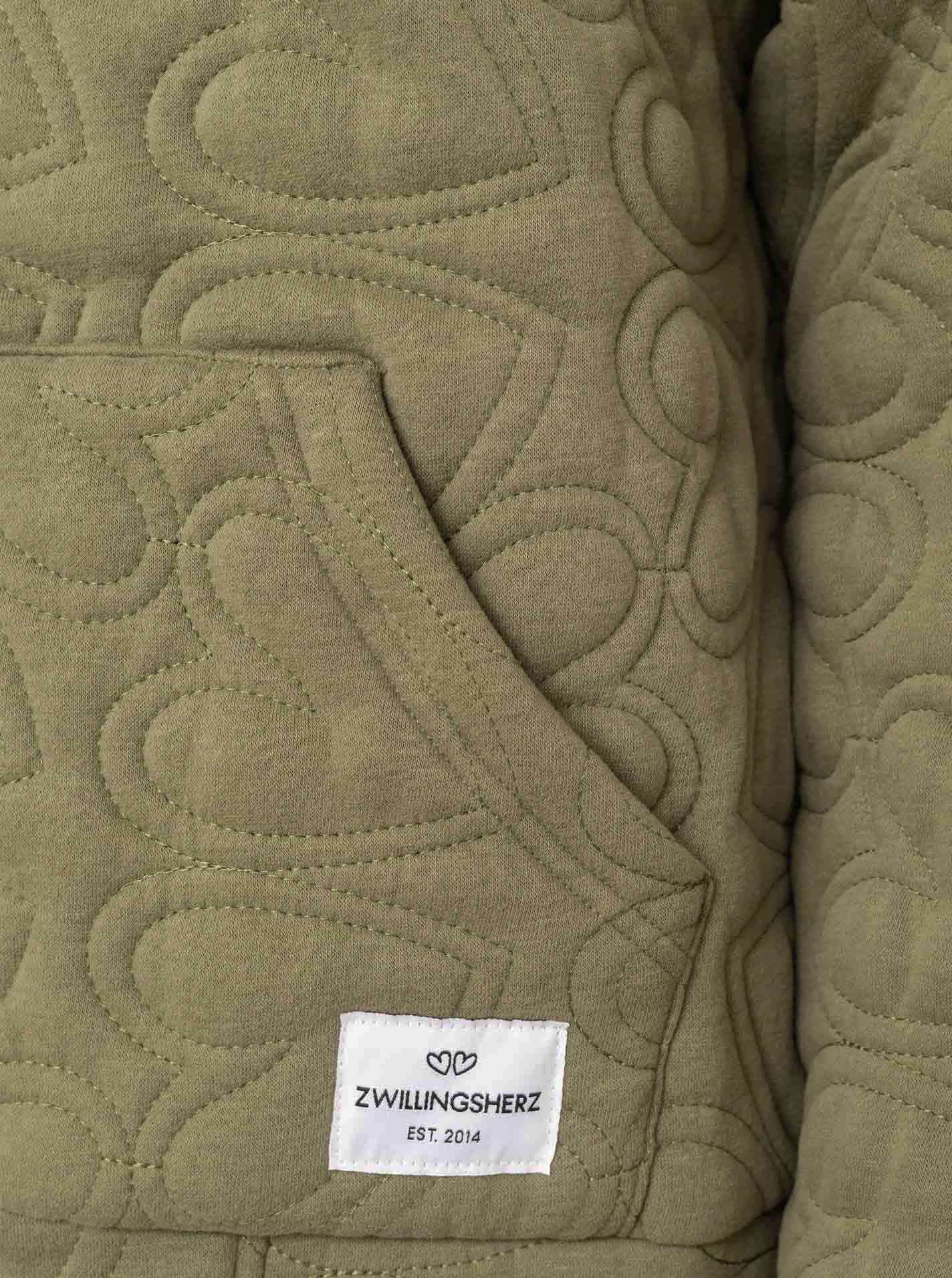 Zwillingsherz - Hoodiejacke "Endless Love" - Khaki