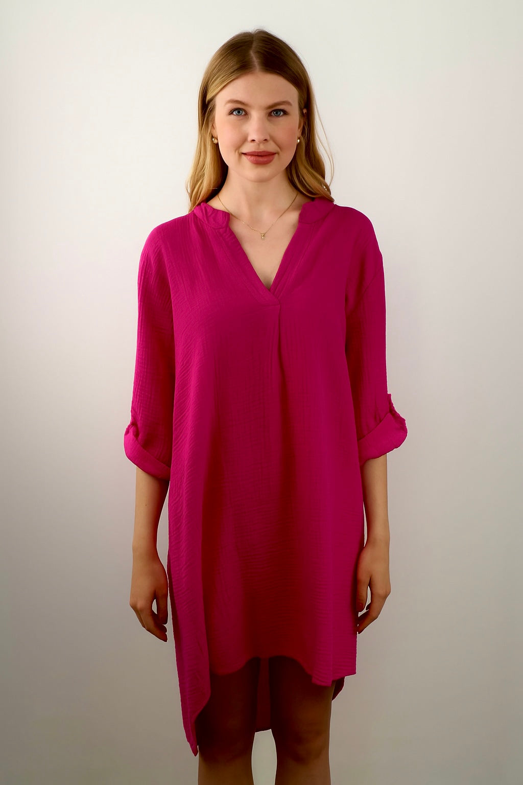 Musselin Kleid / Tunika - Beere