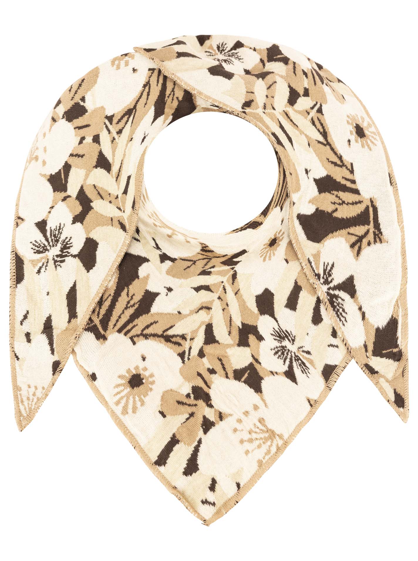 Zwillingsherz - Dreieckstuch "Blumen & Sträucher" Baumwolle - Beige