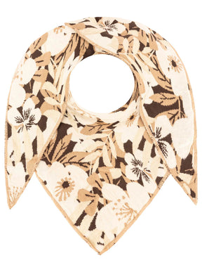 Zwillingsherz - Dreieckstuch "Blumen & Sträucher" Baumwolle - Beige