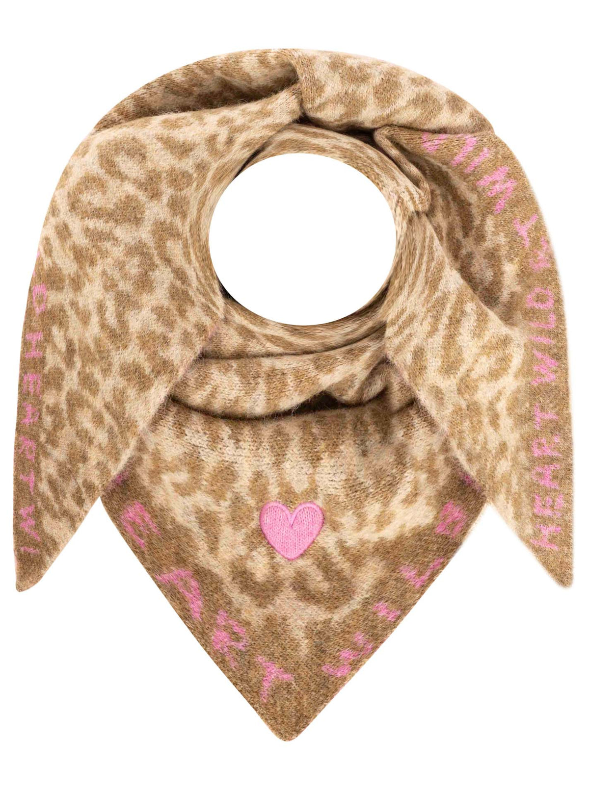 Zwillingsherz Dreieckstuch Strick Wild Heart Beige Detail
