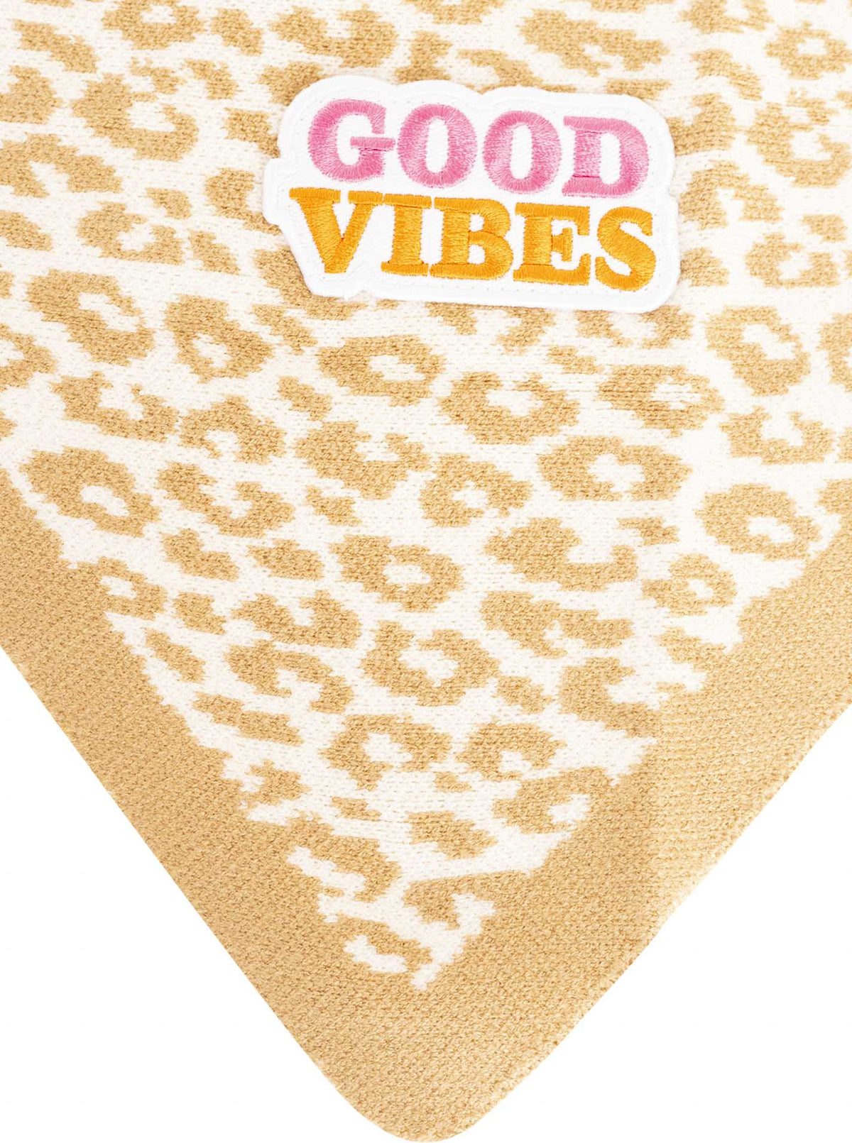 Zwillingsherz Dreieckstuch Leo Patch Beige Detail