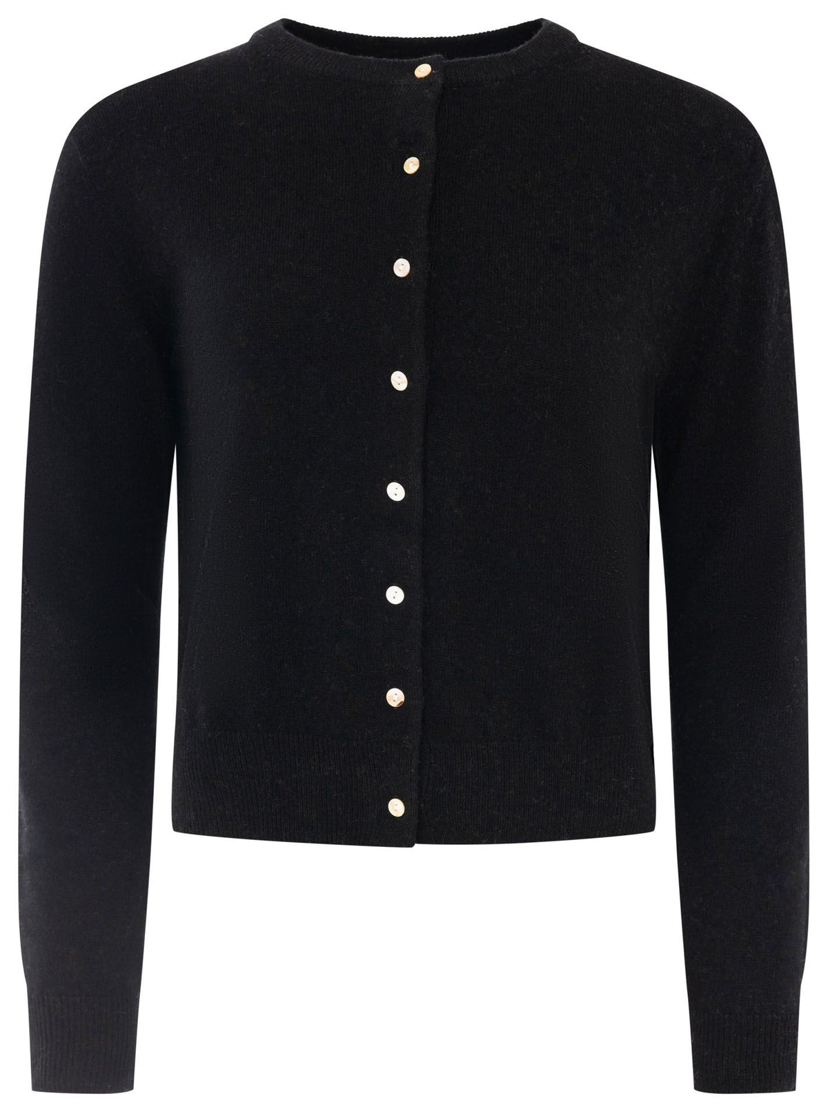 Zwillingsherz Kaschmir Strickjacke Perlmutt (100% Cashmere) - Schwarz