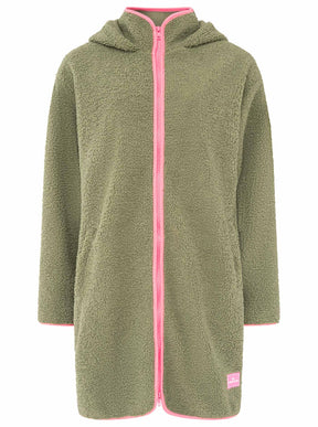 Zwillingsherz - Oversized Hoodiemantel Teddy - Olive