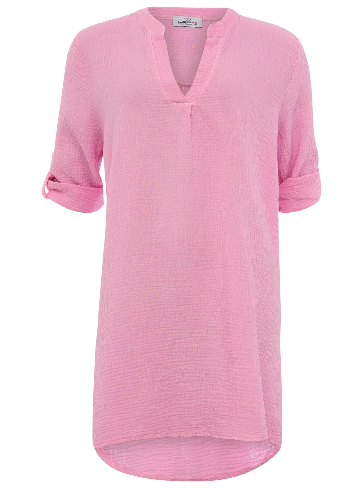 Zwillingsherz Musselin Tunika / Kleid - Rosa