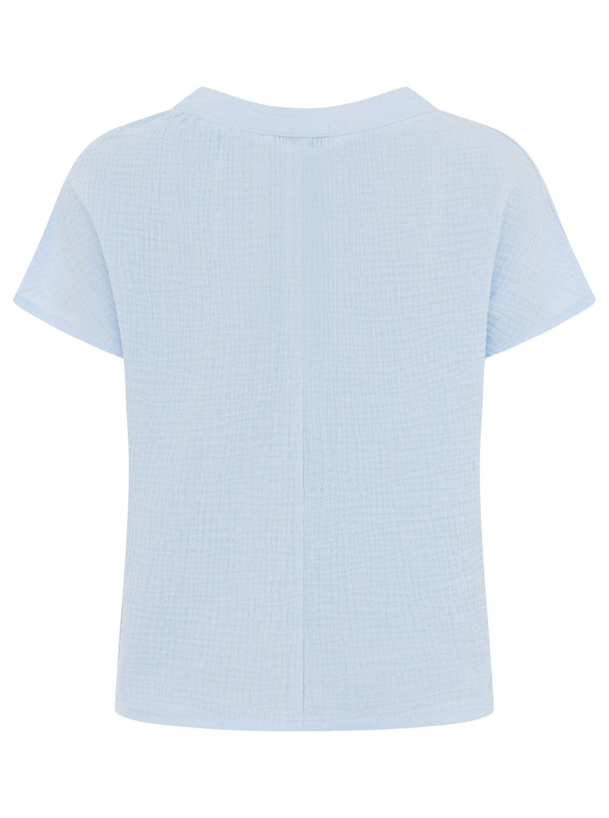 Zwillingsherz - Musselin Bluse Kurzarm - Hellblau