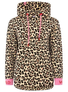 Zwillingsherz - Hoodie "Leo AOP Wild" - Beige/Schwarz