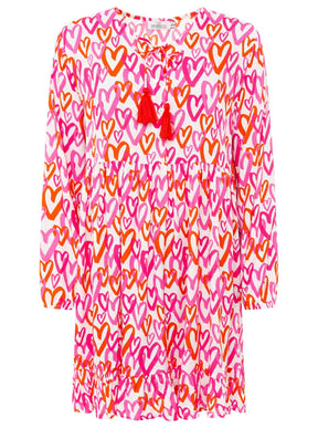 Zwillingsherz - Kleid "Be Mine" - Pink/Weiß