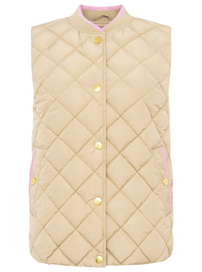 Zwillingsherz - Steppweste Kurz - Beige/Pink