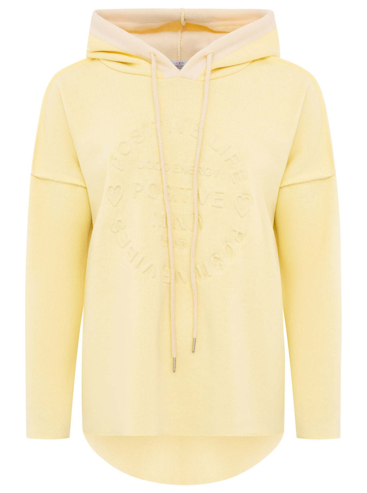 Zwillingsherz - Made in Italy Hoodie "Positive Mind" - Gelb