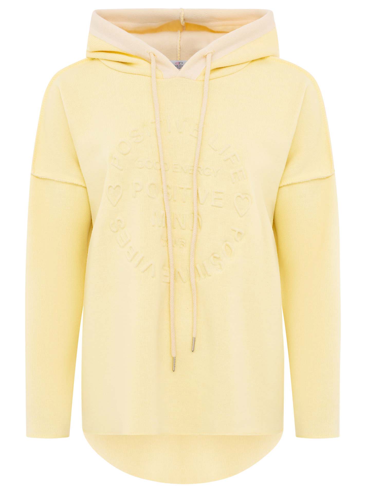 Zwillingsherz - Made in Italy Hoodie "Positive Mind" - Gelb