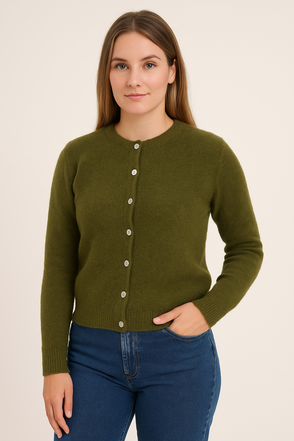 Flair - Baby Alpaka Cardigan - Khaki