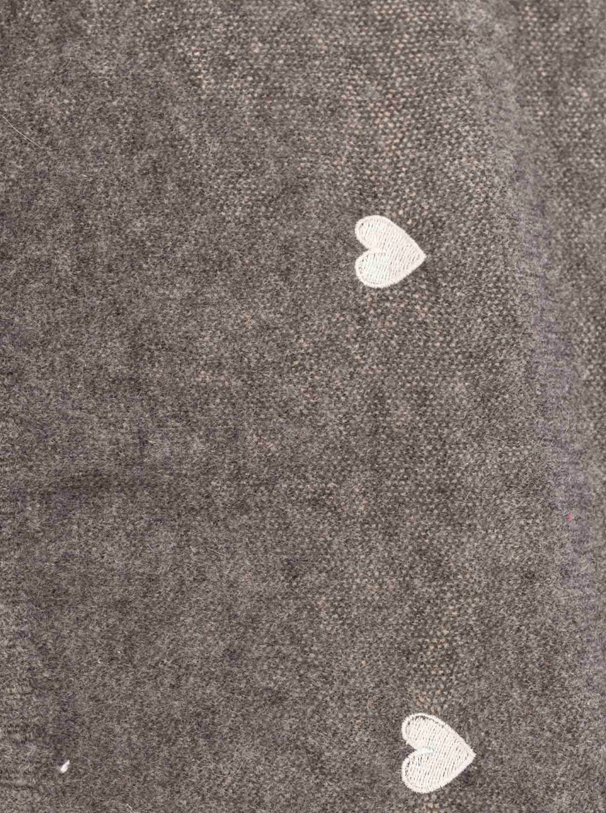 Zwillingsherz 100% Cashmere Schal "Herzchen" - Mittelgrau