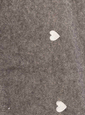 Zwillingsherz 100% Cashmere Schal "Herzchen" - Mittelgrau