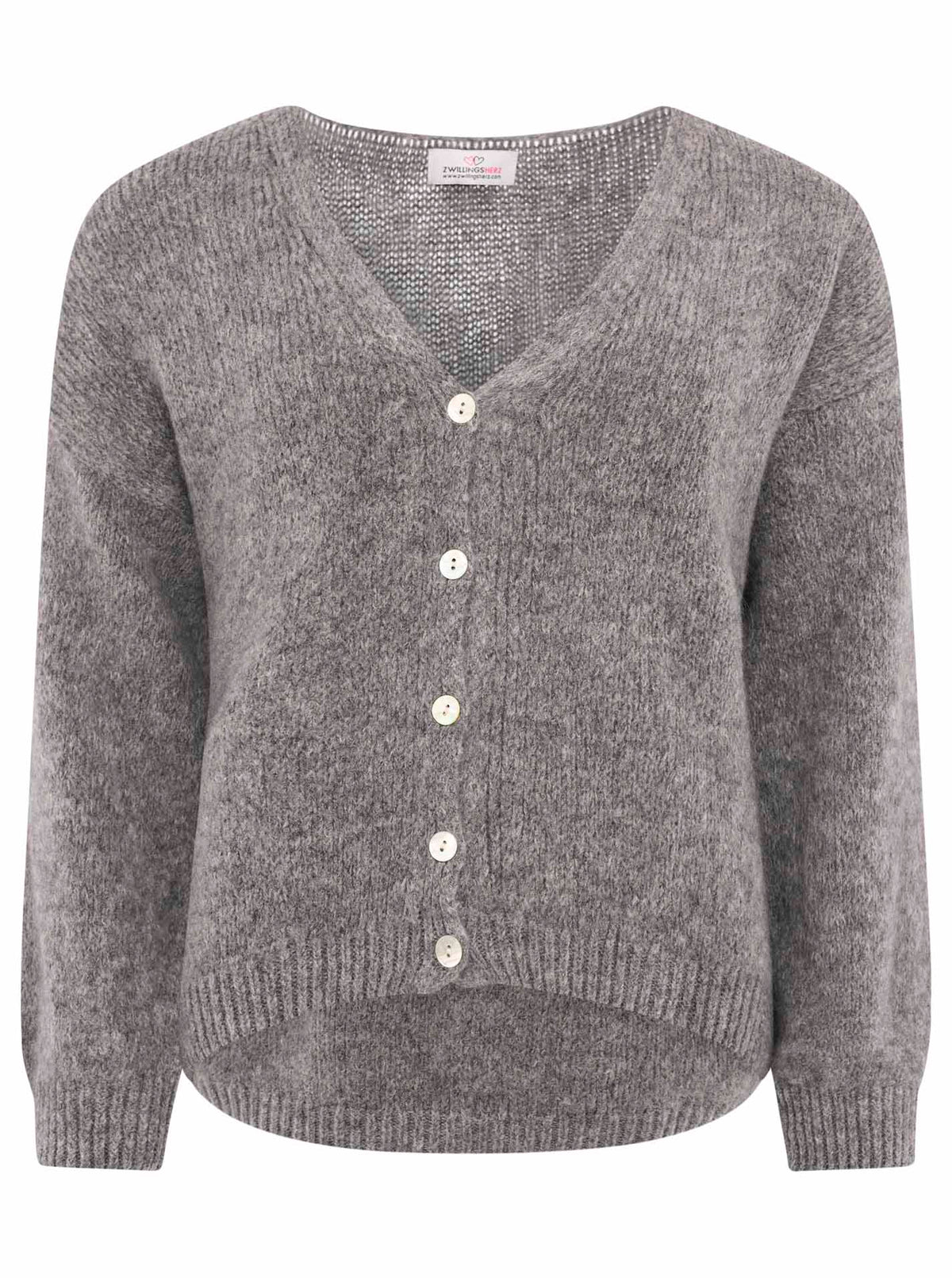 Zwillingsherz - Weicher Cardigan - Dunkelgrau