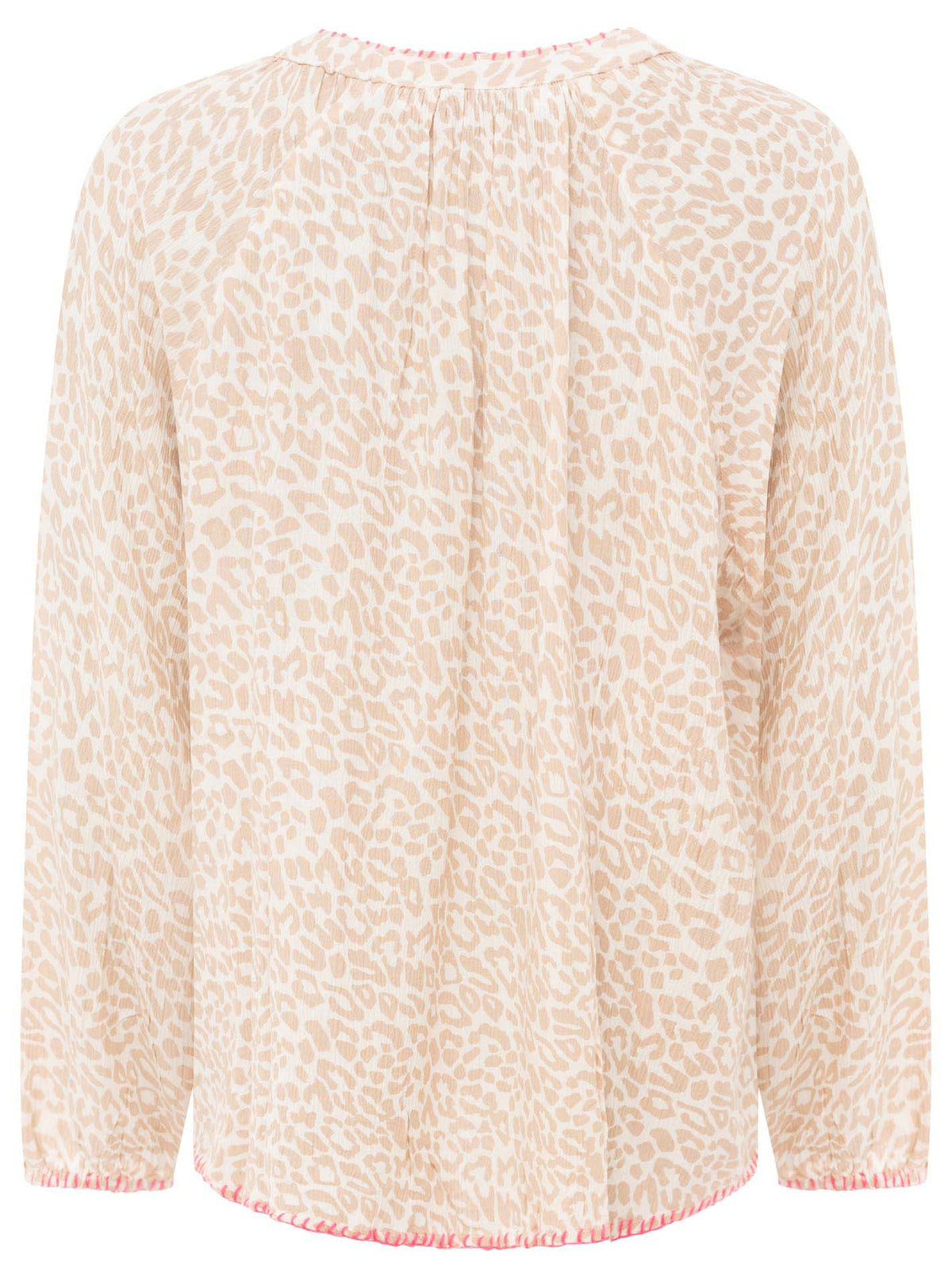 Zwillingsherz - Bluse V-Ausschnitt „Wilder Leo“ - Beige
