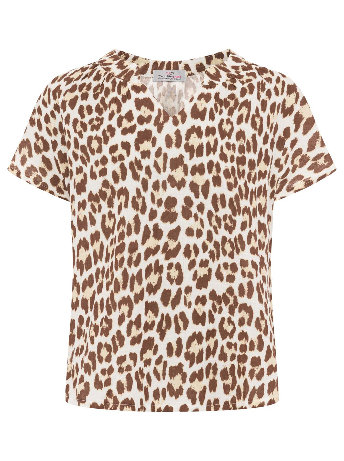 Zwillingsherz - Musselin Bluse Kurzarm - Leo Braun