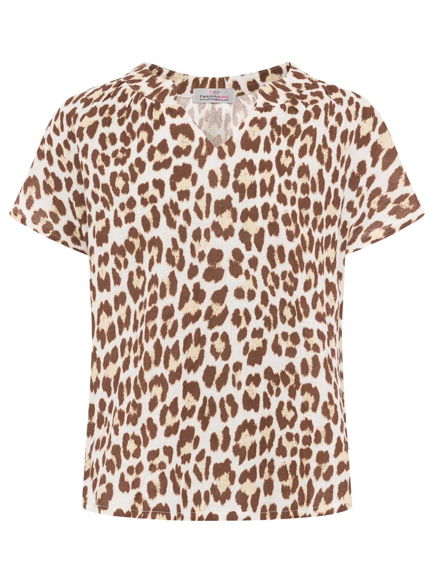 Zwillingsherz - Musselin Bluse Kurzarm - Leo Braun