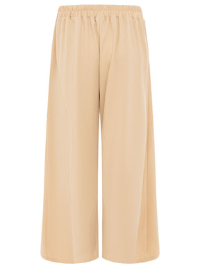 Zwillingsherz Oversize Stoffhose "Bundfalte" - Dunkelbeige