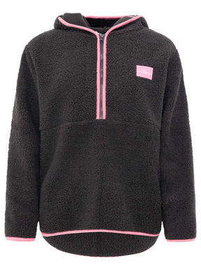 Zwillingsherz - Teddyhoodie mit Zipper - Schwarz