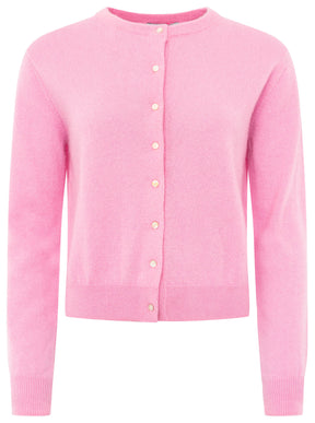 Zwillingsherz Kaschmir Strickjacke Perlmutt (100% Cashmere) - Rosa