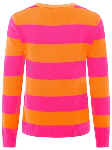 Zwillingsherz Kaschmir Pullover Orange/Pink