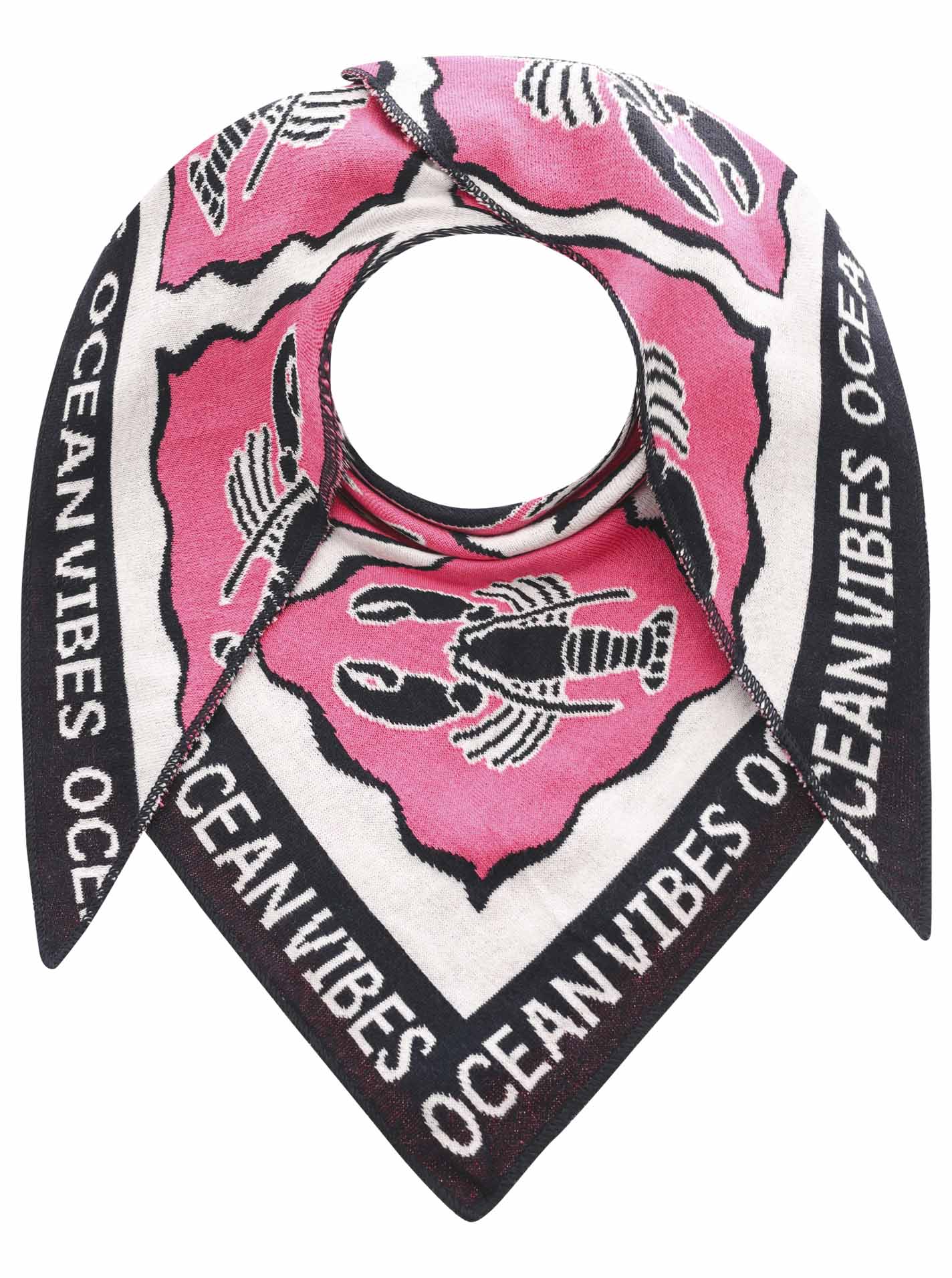 Zwillingsherz - Dreieckstuch "Ocean Vibes" Baumwolle - Schwarz/Pink