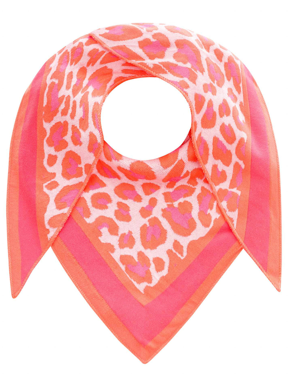 Zwillingsherz - Dreieckstuch/Schal „Leo Rand“ Baumwolle - Orange/Pink