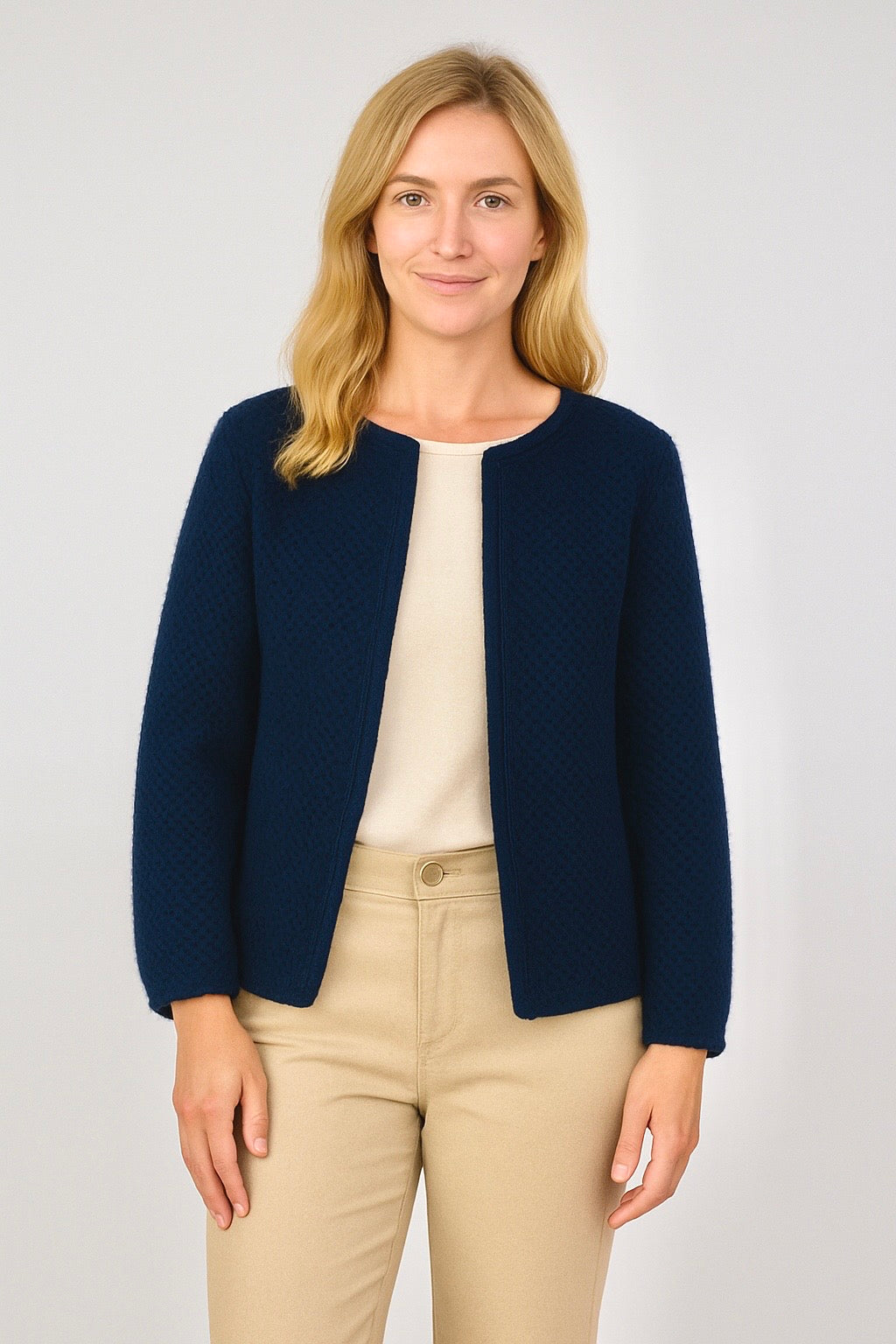 Kurze Strickjacke - Dunkelblau/Marine