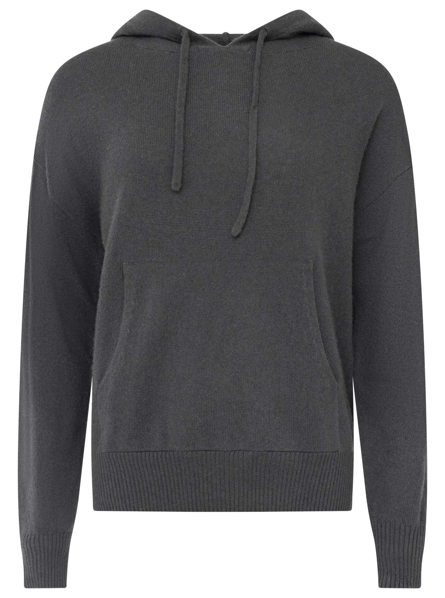 Zwillingsherz 100% Kaschmir Hoodie - Dunkelgrau