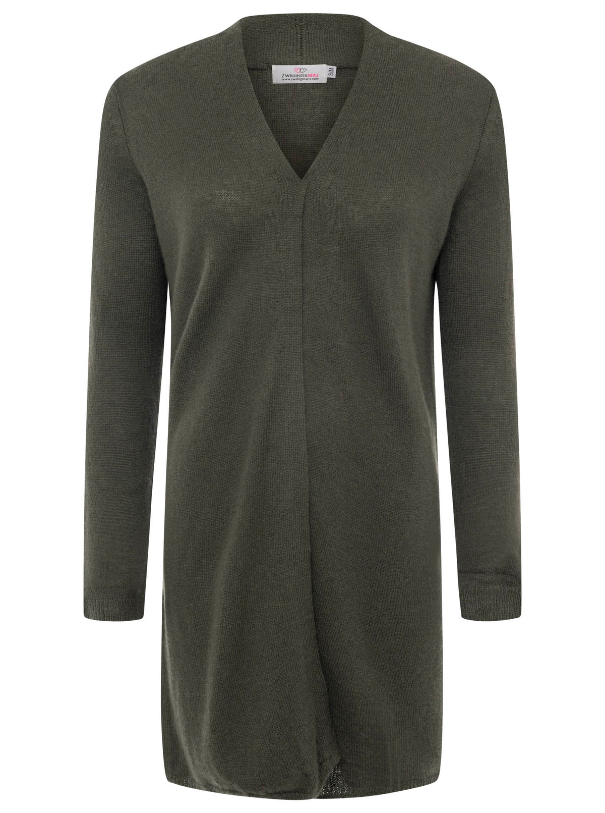 Zwillingsherz Kaschmir / Cashmere Strickjacke - Olive