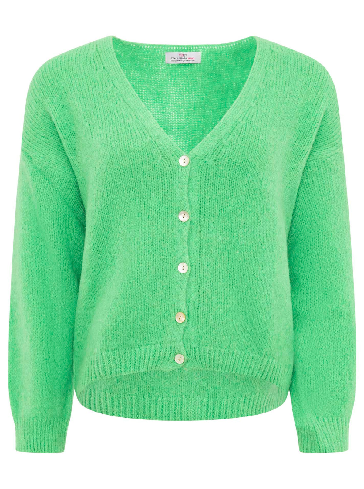 Zwillingsherz - Weicher Alpaka Cardigan - Grün