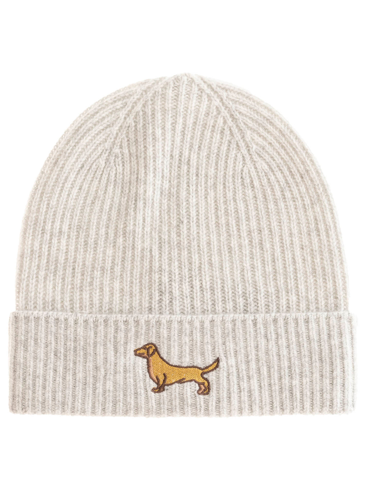 Zwillingsherz - 100% Cashmere Mütze Dackel - Grau