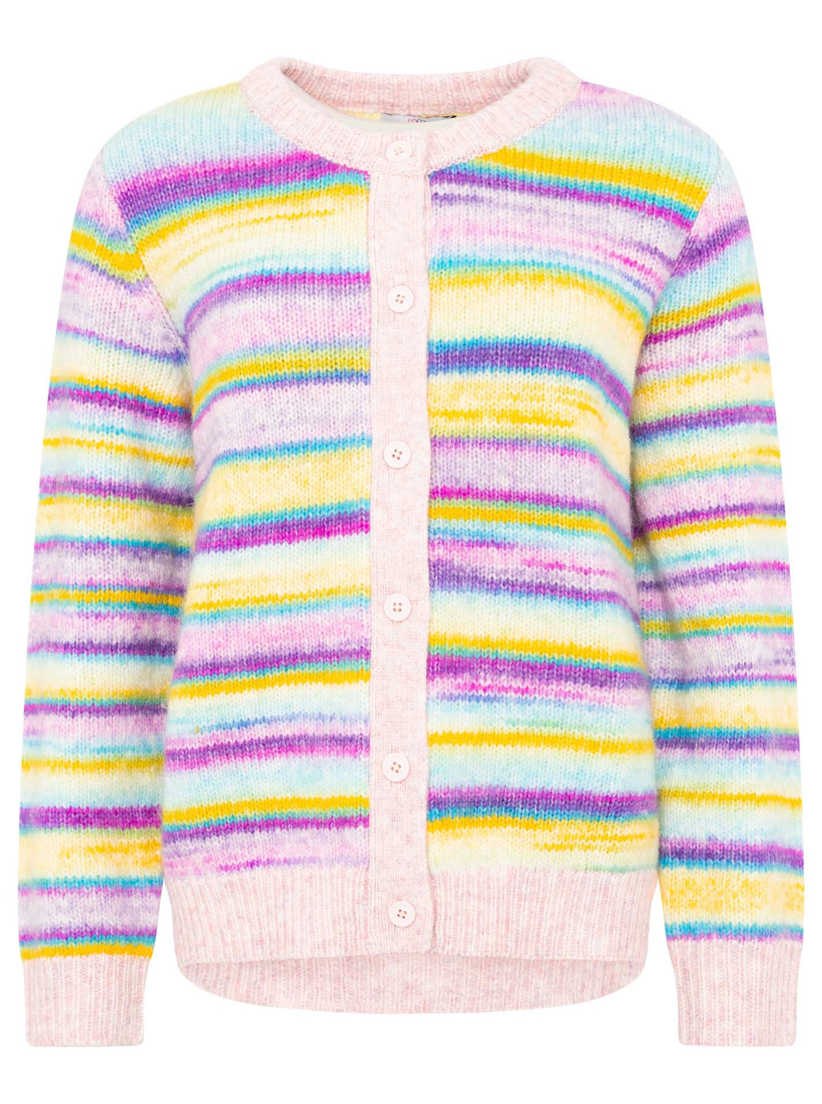 Zwillingsherz Streifen Cardigan - Flieder/Beige