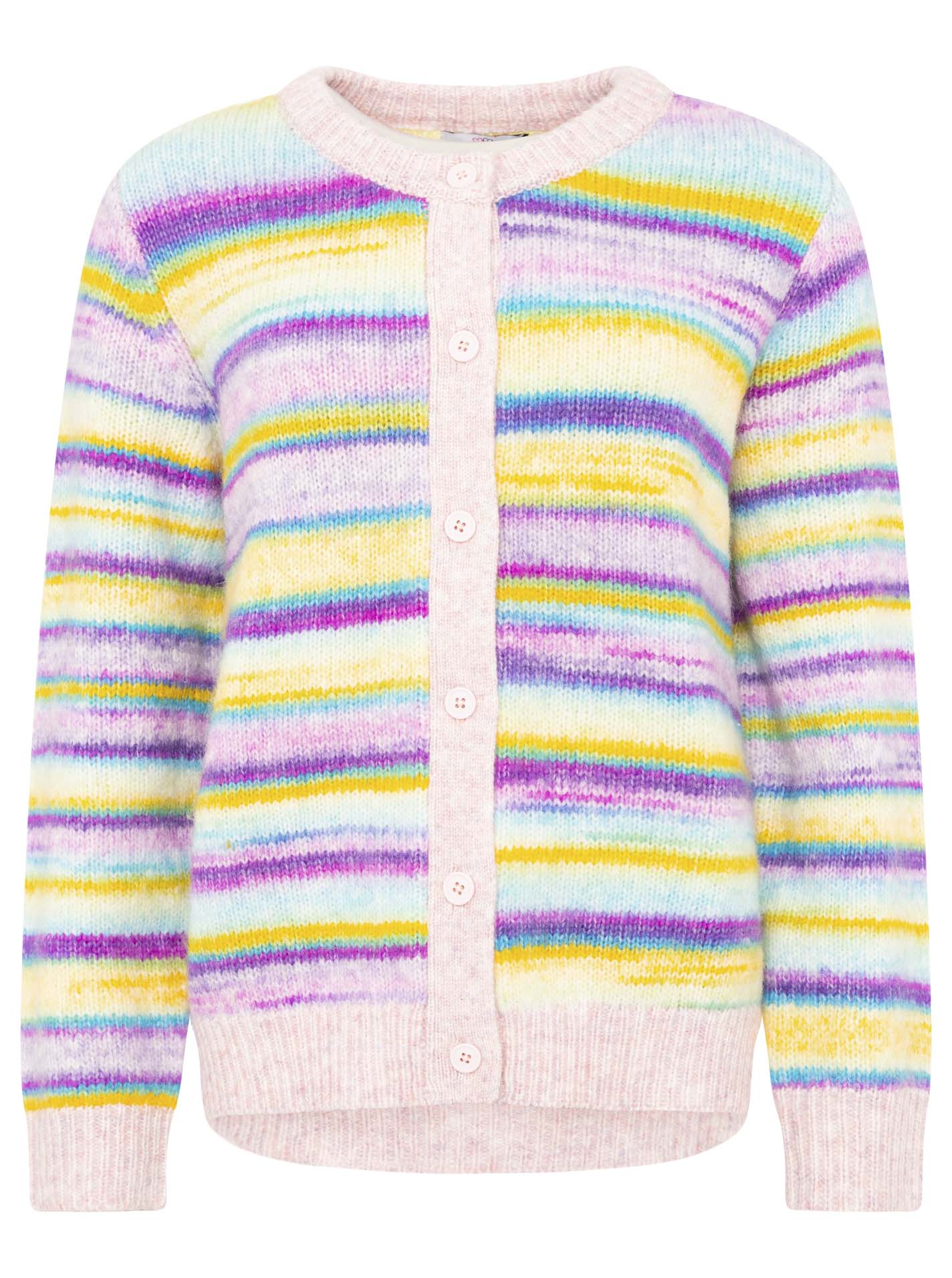 Zwillingsherz Streifen Cardigan - Flieder/Beige