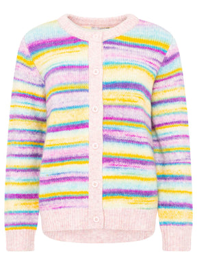 Zwillingsherz Streifen Cardigan - Flieder/Beige