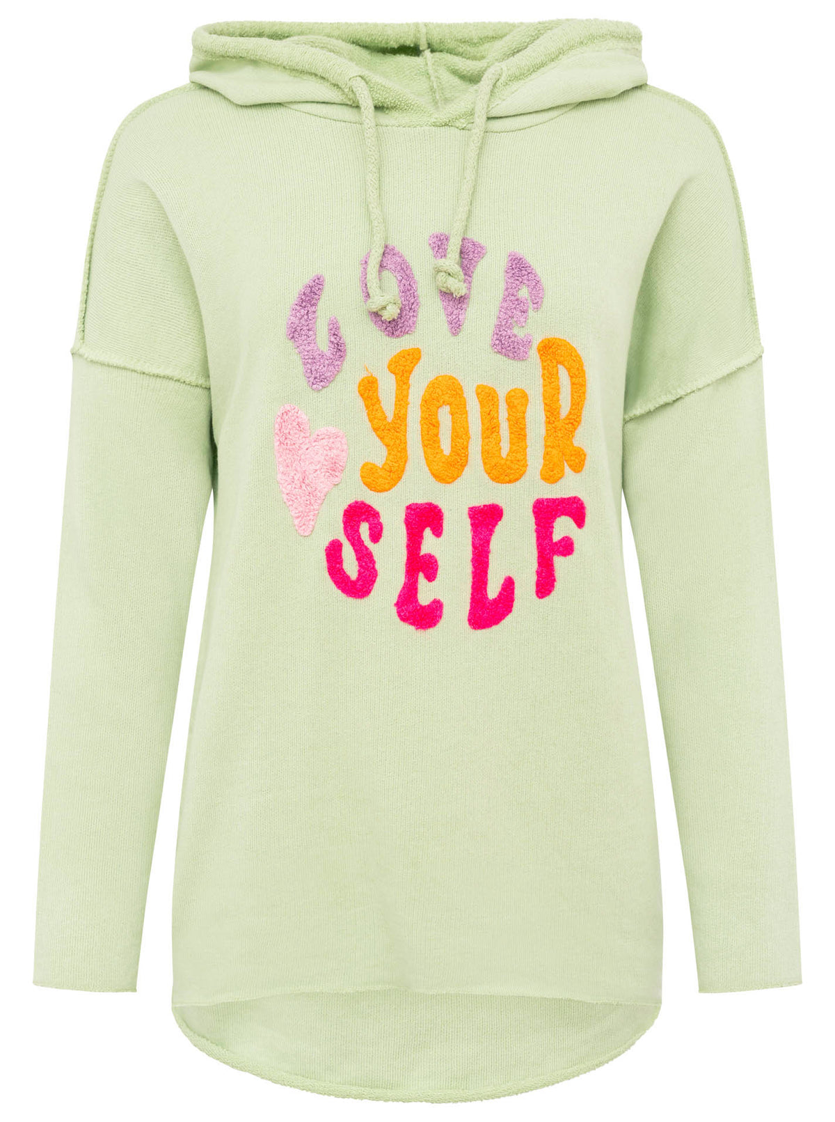 Zwillingsherz - Made in Italy Hoodie "Love Yourself" - Mint/Pink