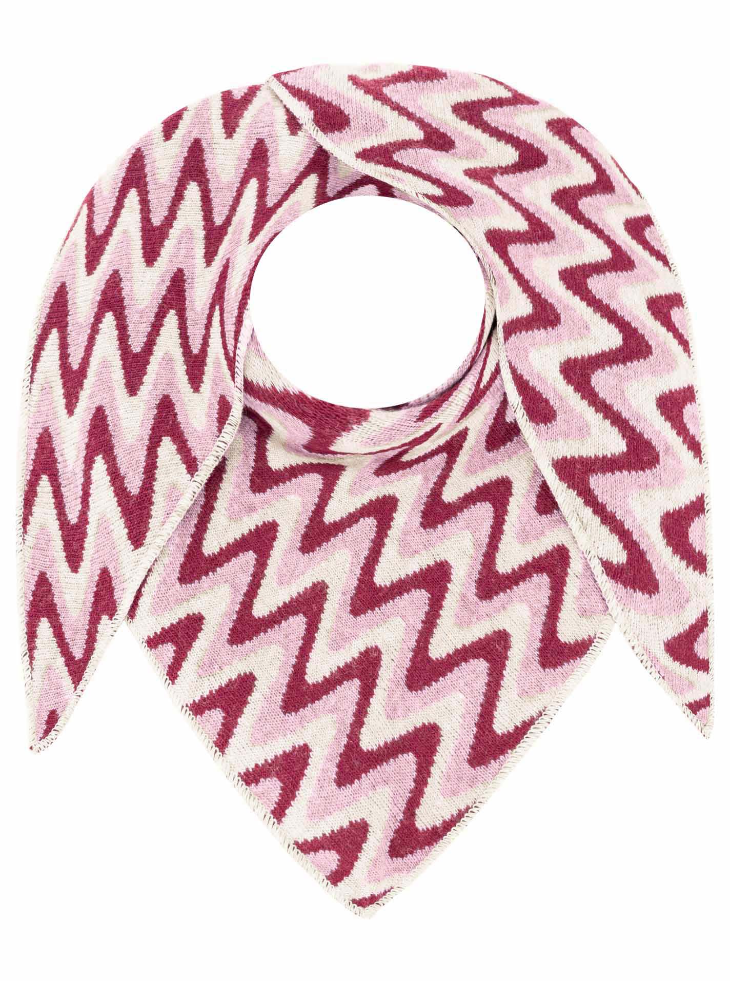 Zwillingsherz Schal - Dreieckstuch "Winter Waves" Kaschmir - Altrosa
