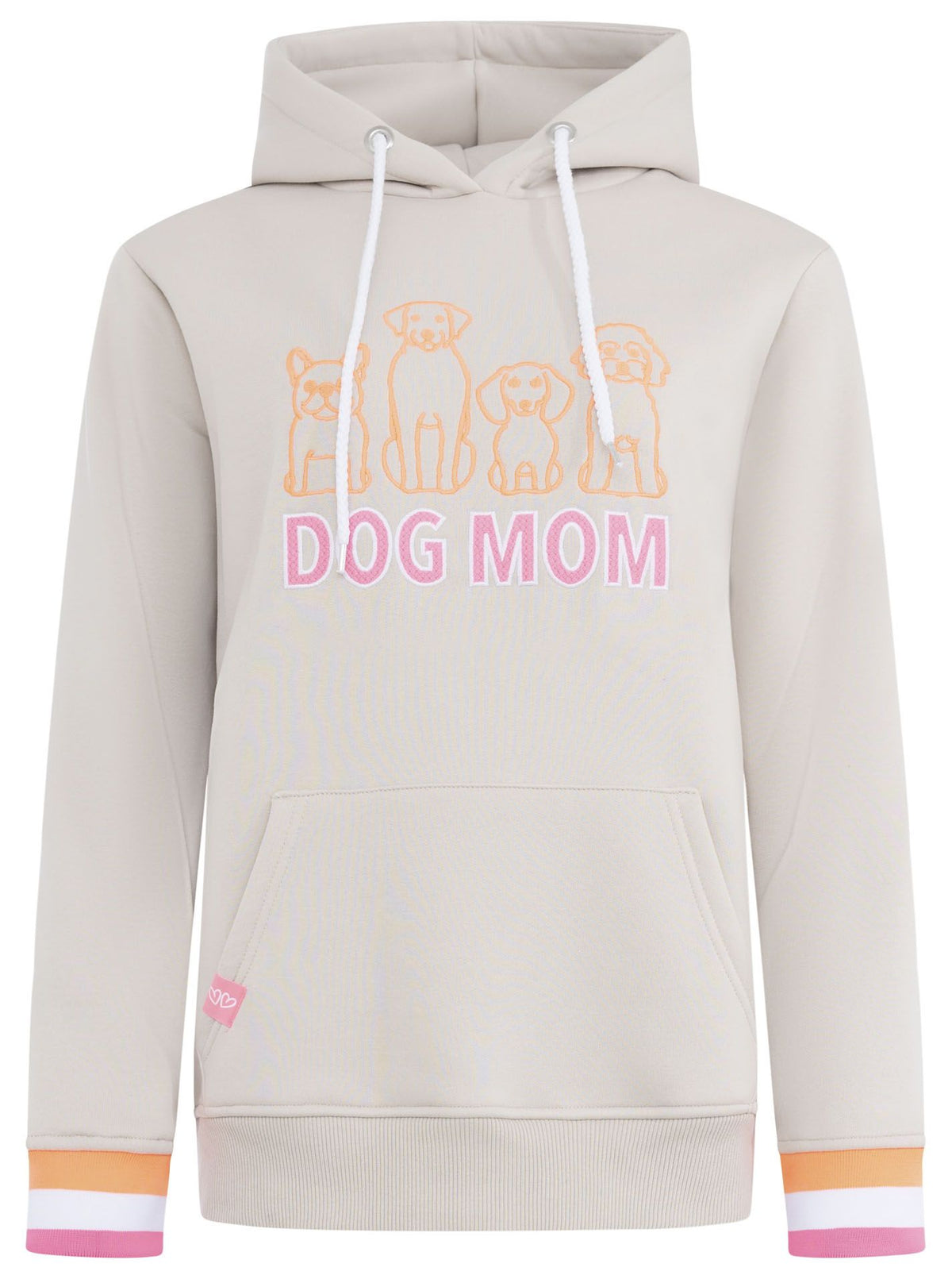 Zwillingsherz - Hoodie Neu "Dog Mom" - Hellbeige