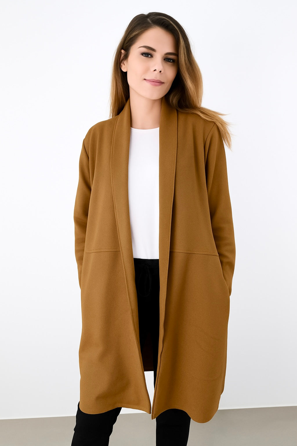 Mantel in Wildleder-Optik - Camel
