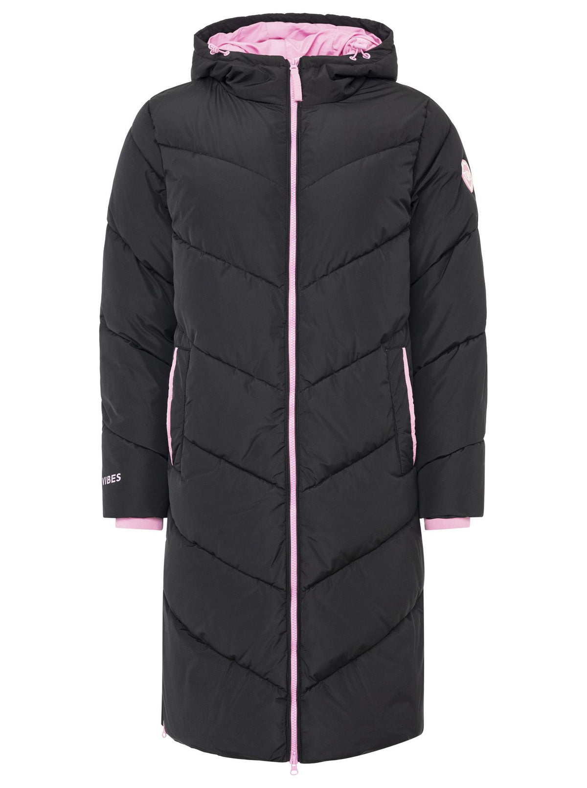 Zwillingsherz - Steppmantel / Steppjacke "Happy Vibes" - Schwarz
